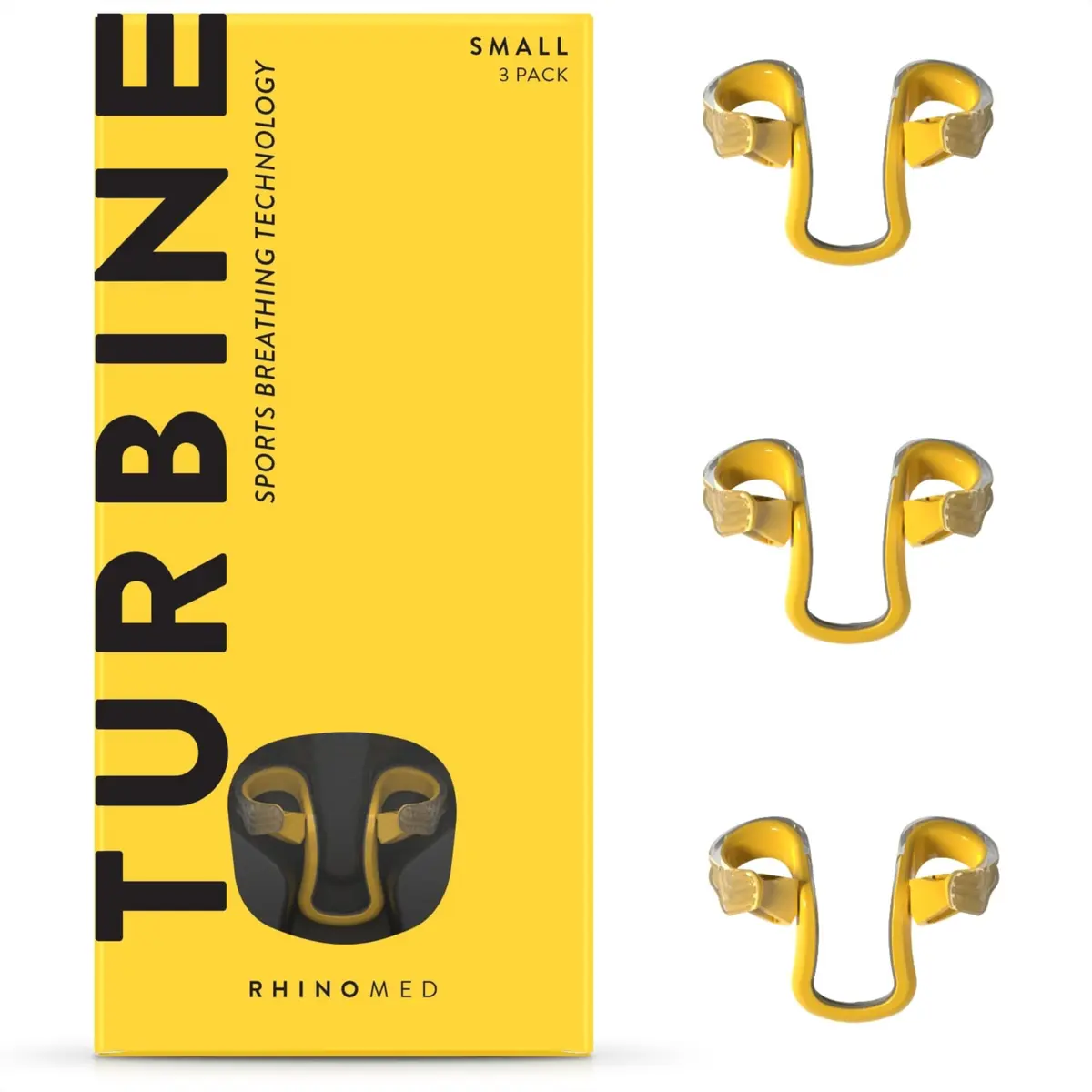 Rhinomed Turbine Sport Nasal Dilators, Small 3 Pack | 38% More Airflow for Athletes - main product image