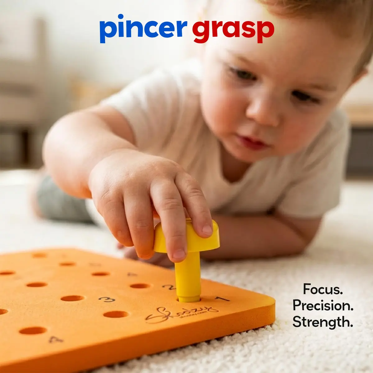 Skoolzy Peg Board Set Montessori Toys for 2 Year Old 33 Pc Peg Board with 30 Pegs & Storage Bag | ASTM-Tested Educational Toy - view 4