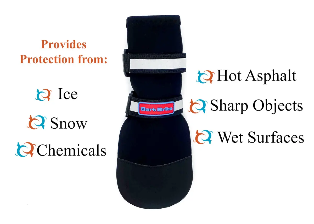 Bark Brite All Weather Neoprene Paw Protector Dog Boots Medium | Reflective Straps & Durable Rubber Sole - view 3