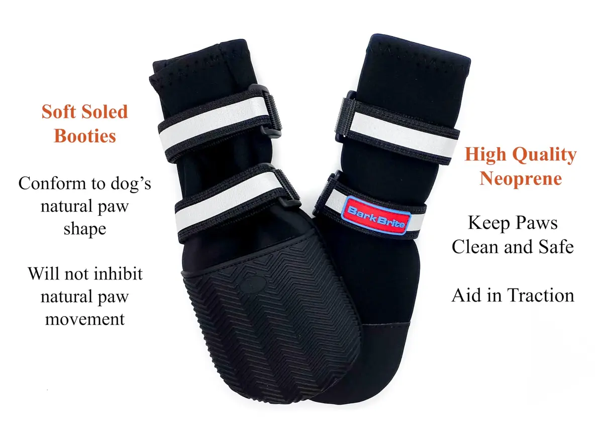 Bark Brite All Weather Neoprene Paw Protector Dog Boots Medium | Reflective Straps & Durable Rubber Sole - view 4