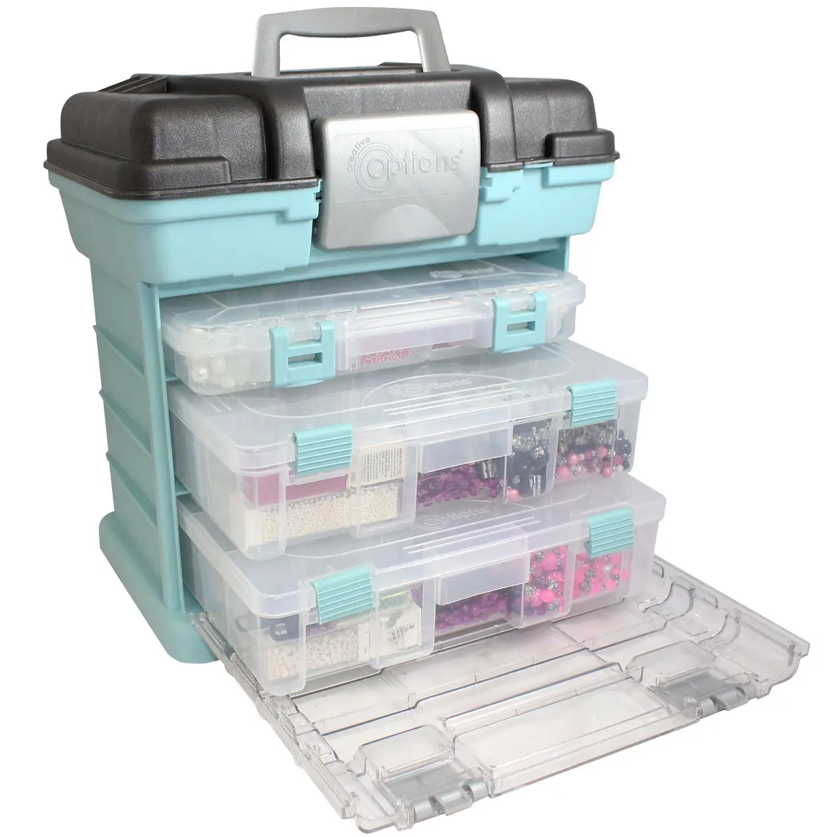 Creative Options 1363-83 Grab N' Go Rack System, Soft Blue, Medium | Versatile Storage for Crafts & Sewing - main product image
