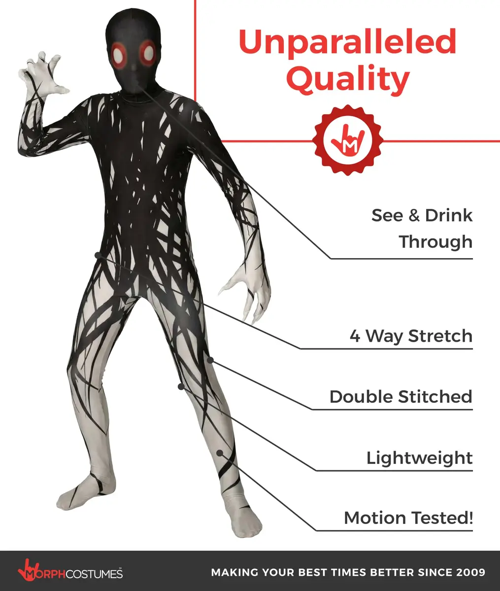 Morphsuits Zalgo Costume Kids Black Large | Scary Monster Costume for Boys - view 2