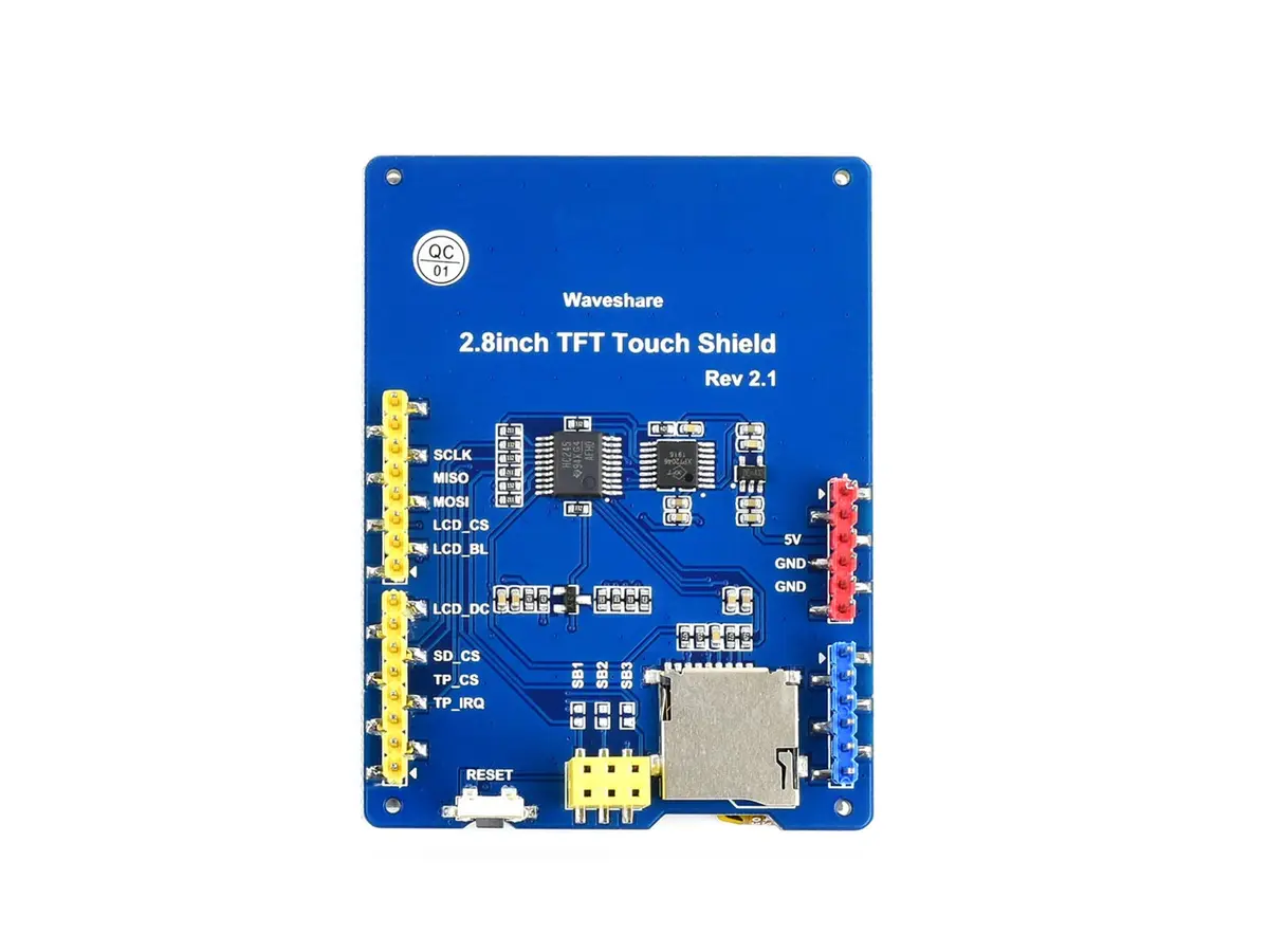 waveshare 2.8 inch TFT Resistive Touch LCD Shield 320×240 | Arduino Compatible Display - view 2