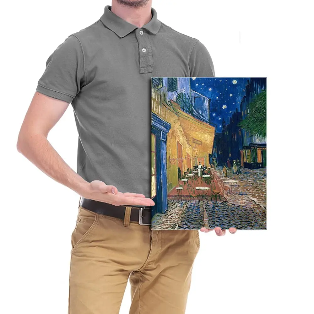 Wieco Art Cafe Terrace at Night Modern Canvas Wall Art 16"L x 12"W | Van Gogh Reproduction - view 5