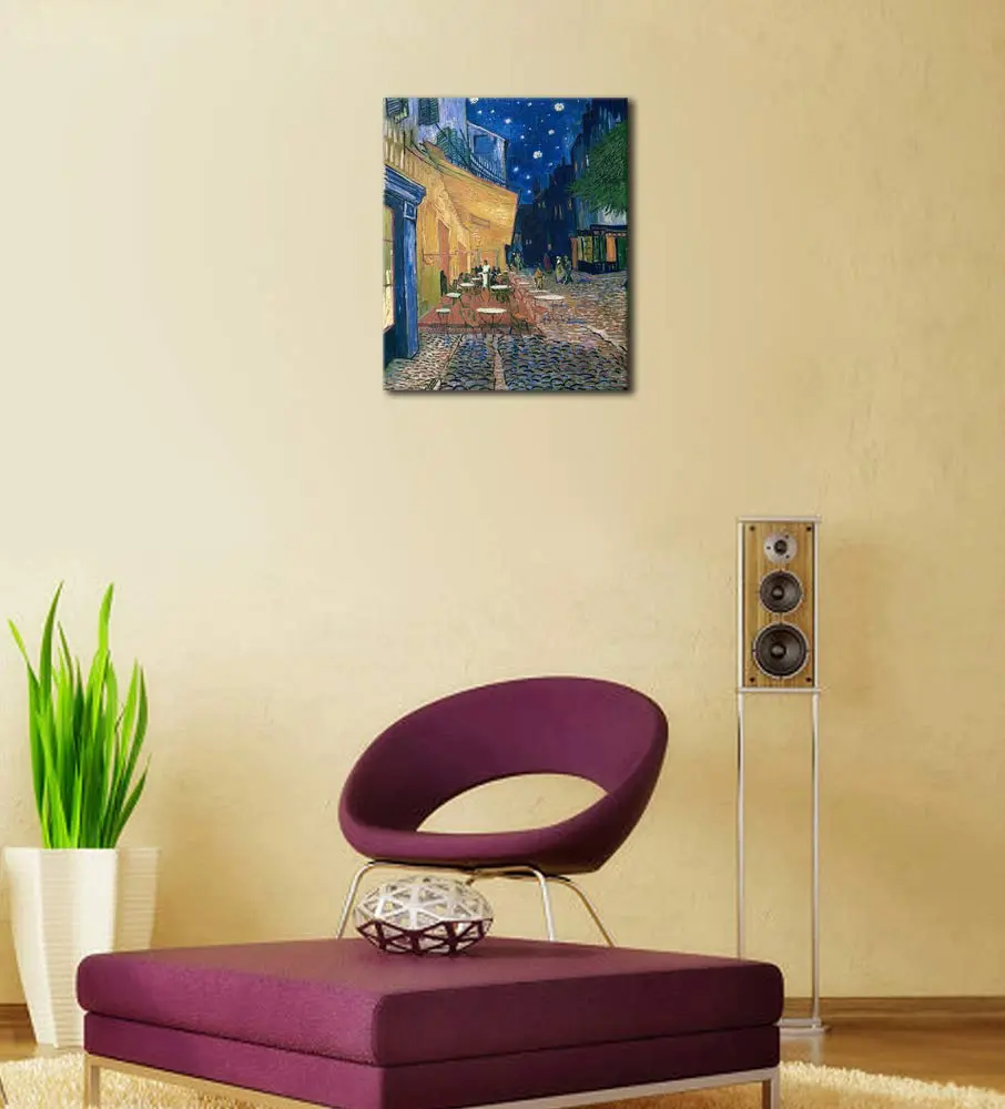 Wieco Art Canvas Wall Art 24"L x 20"W | Van Gogh Cafe Terrace at Night - view 7