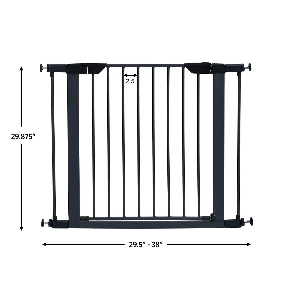 MidWest Homes for Pets 29in Steel Dog Gate | Pressure Mount, Expands to 38in, Rust-Resistant Steel - view 3