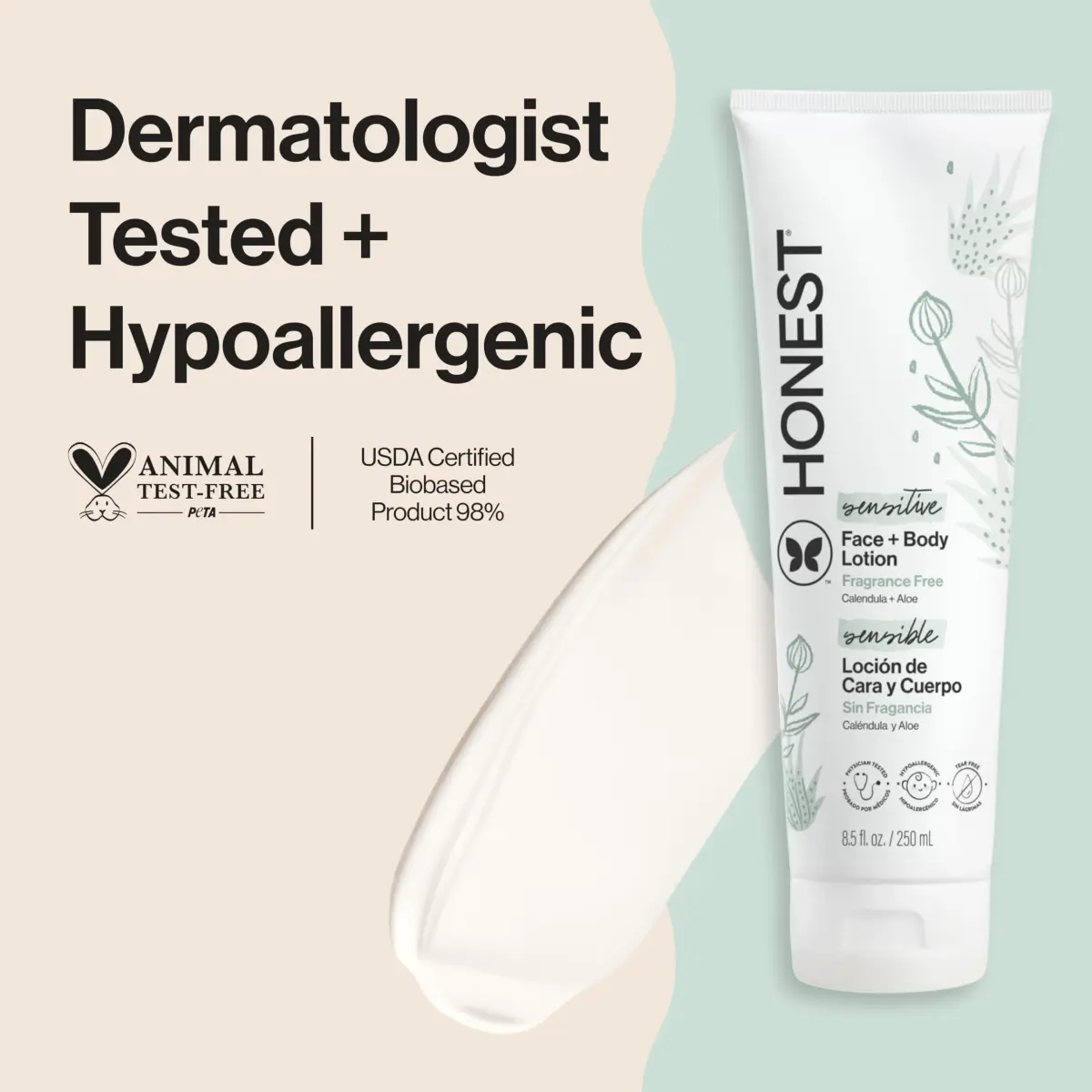 The Honest Company Fragrance-Free Face and Body Lotion 250ml (8.5 fl oz) | Hypoallergenic & Dermatologist-Tested - view 2