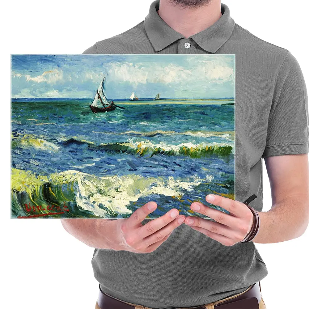 Wieco Art Canvas Prints Wall Art Seascape at Saintes Maries | Ocean Sea Pictures for Bedroom & Home - view 6