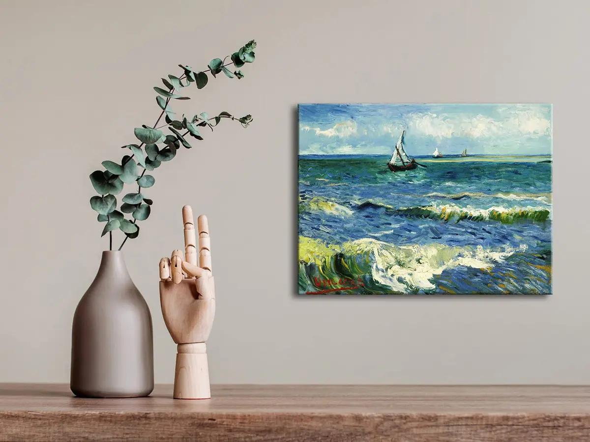 Wieco Art Canvas Prints Wall Art Seascape at Saintes Maries | Ocean Sea Pictures for Bedroom & Home - view 8