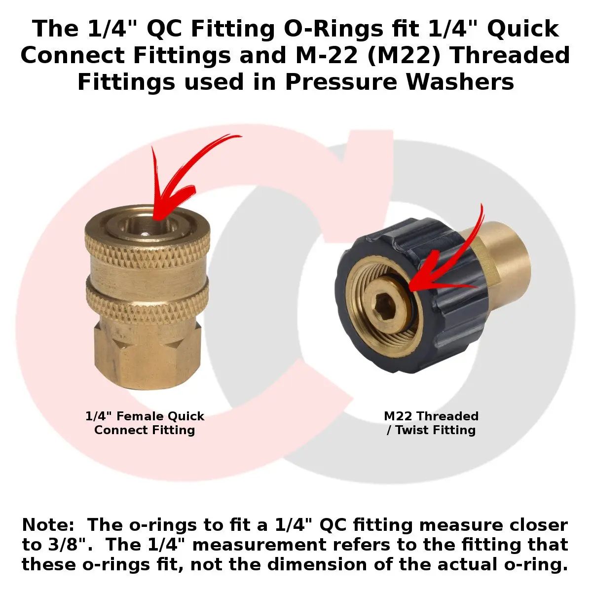 Captain O-Ring Power Pressure Washer O-Rings for 1/4" Quick Coupler, High Temp Viton FKM (10 Pack) | Chemical-Resistant Seal (100-120 chars) - view 2