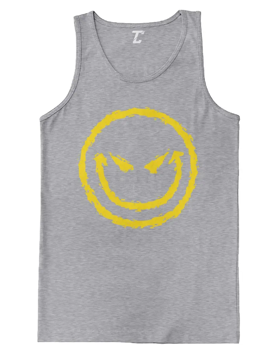Tcombo Light Gray Men's Tank Top XX-Large | Funny Badass Emoticon Design for Summer & Exercise - main product image