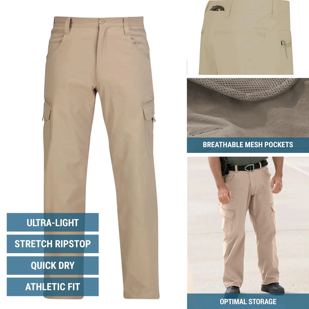 Propper Summerweight Tactical Pant, Khaki 40x34 | Breathable, Moisture-Wicking, Sun-Protection - view 5