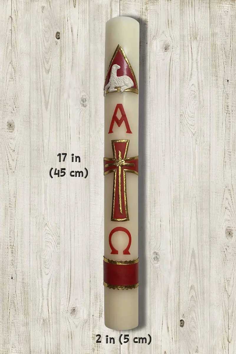 Angelitos de Mexico Large 18in (45cm) Easter Paschal Candle Cirio Pascual Semana Santa Holy Week | Handmade, Religious, 45cm - view 3