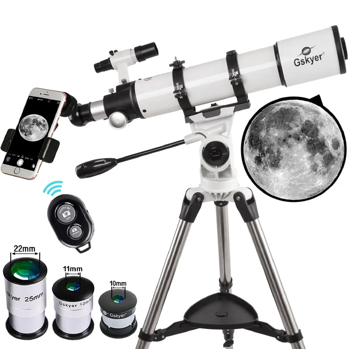 Gskyer 90mm Astronomical Refractor Telescope | High Power 600x90mm for Celestial & Terrestrial Viewing - main product image