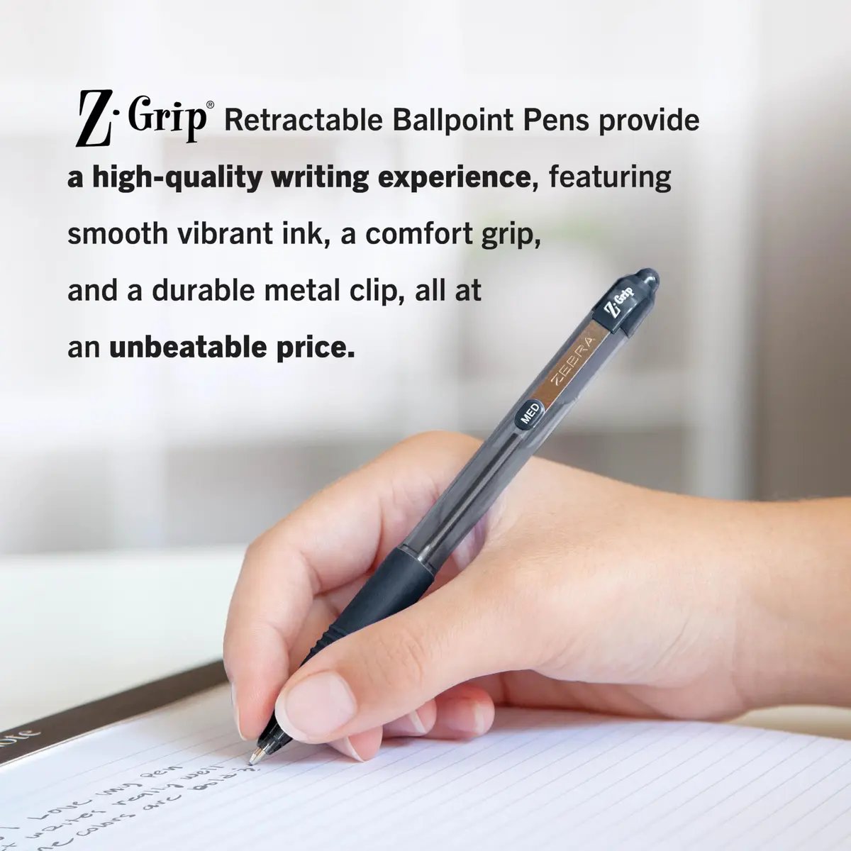 Zebra Pen Z-Grip Retractable Ballpoint Pens, Black Ink, 1.0mm Medium Point, 48 Bulk-Pack | Smooth Writing for Students & Professionals - view 5