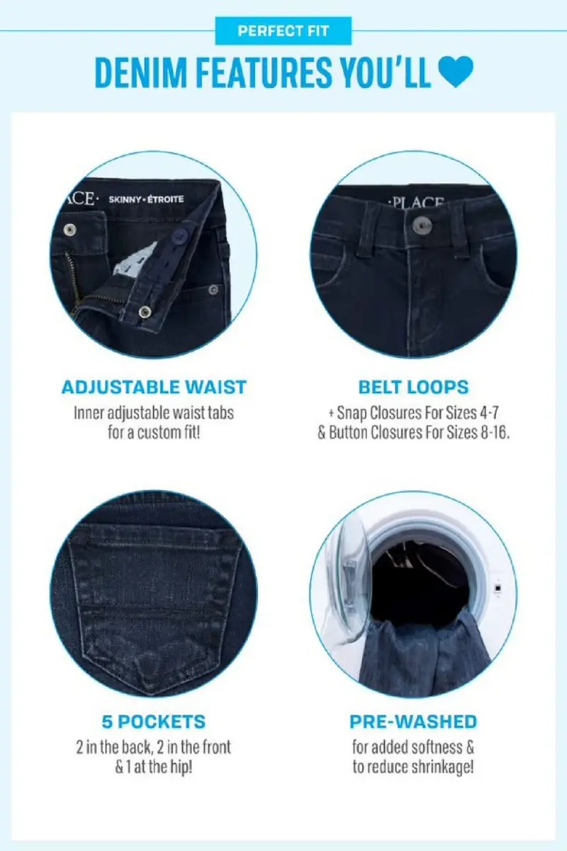 The Children's Place Baby Boys' Straight Jeans 4T | Classic Liberty Blue Cotton - view 5