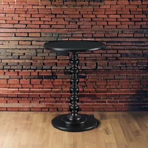 Convenience Concepts Palm Beach Spindle Table 17.75" Black | Classic Round End Table for Living Room - view 5