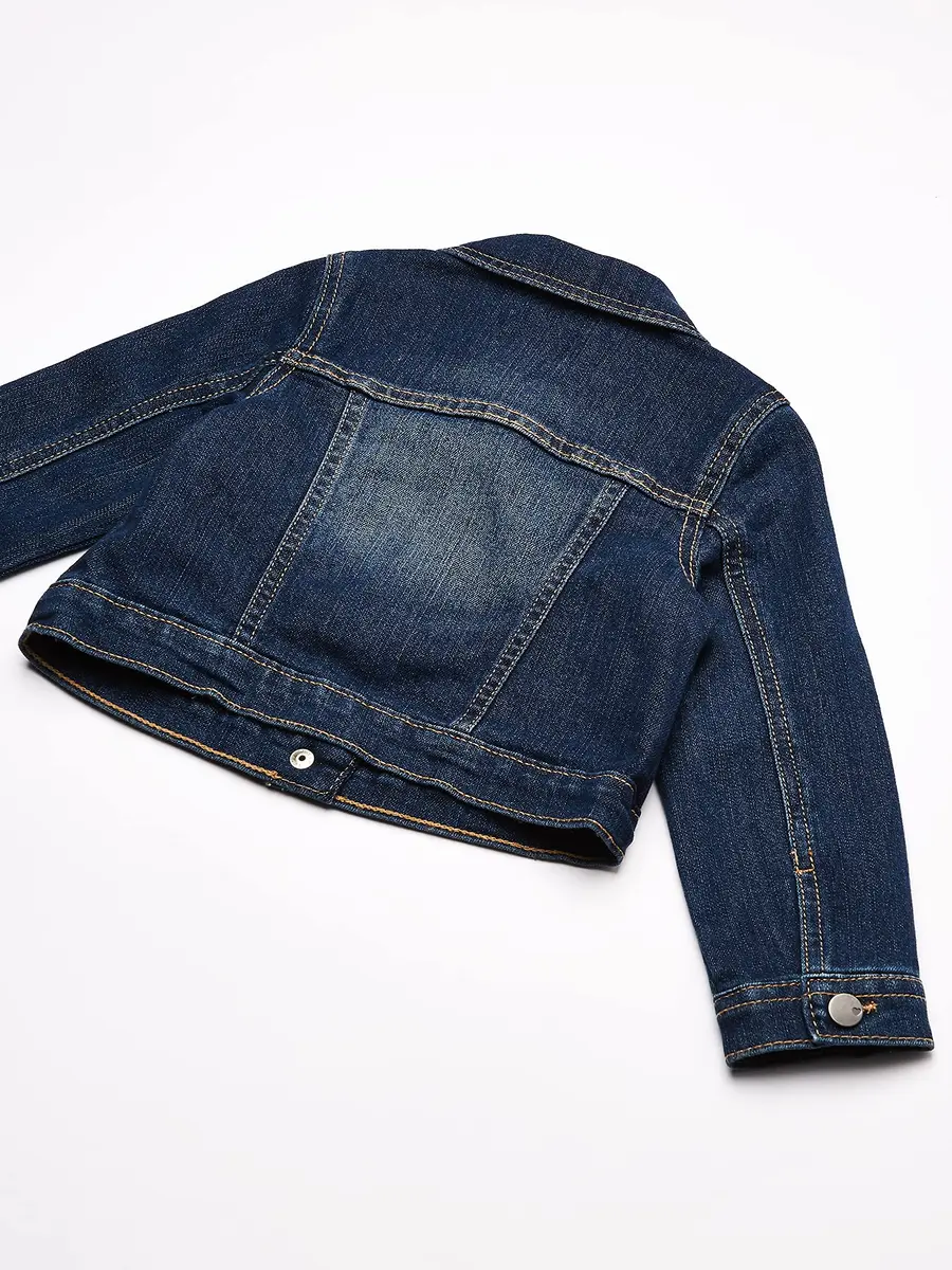 The Children's Place Baby Girls Denim Jacket 5T | Classic Blue, Long Sleeve, Snap Closures - view 4