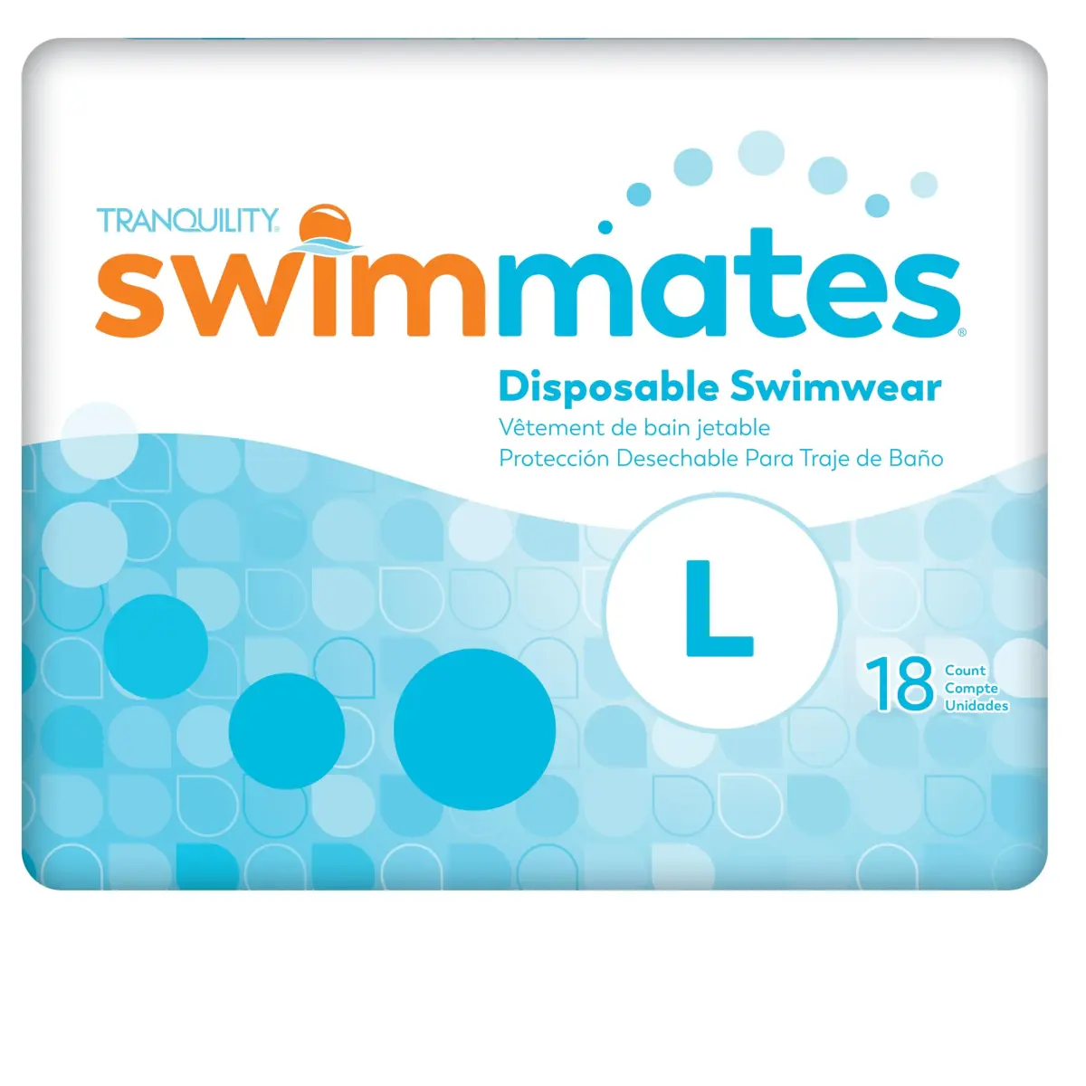 Swimmates Adult Swim Diapers Large (72 Count) | Bowel Incontinence Protection Under Swimwear - main product image