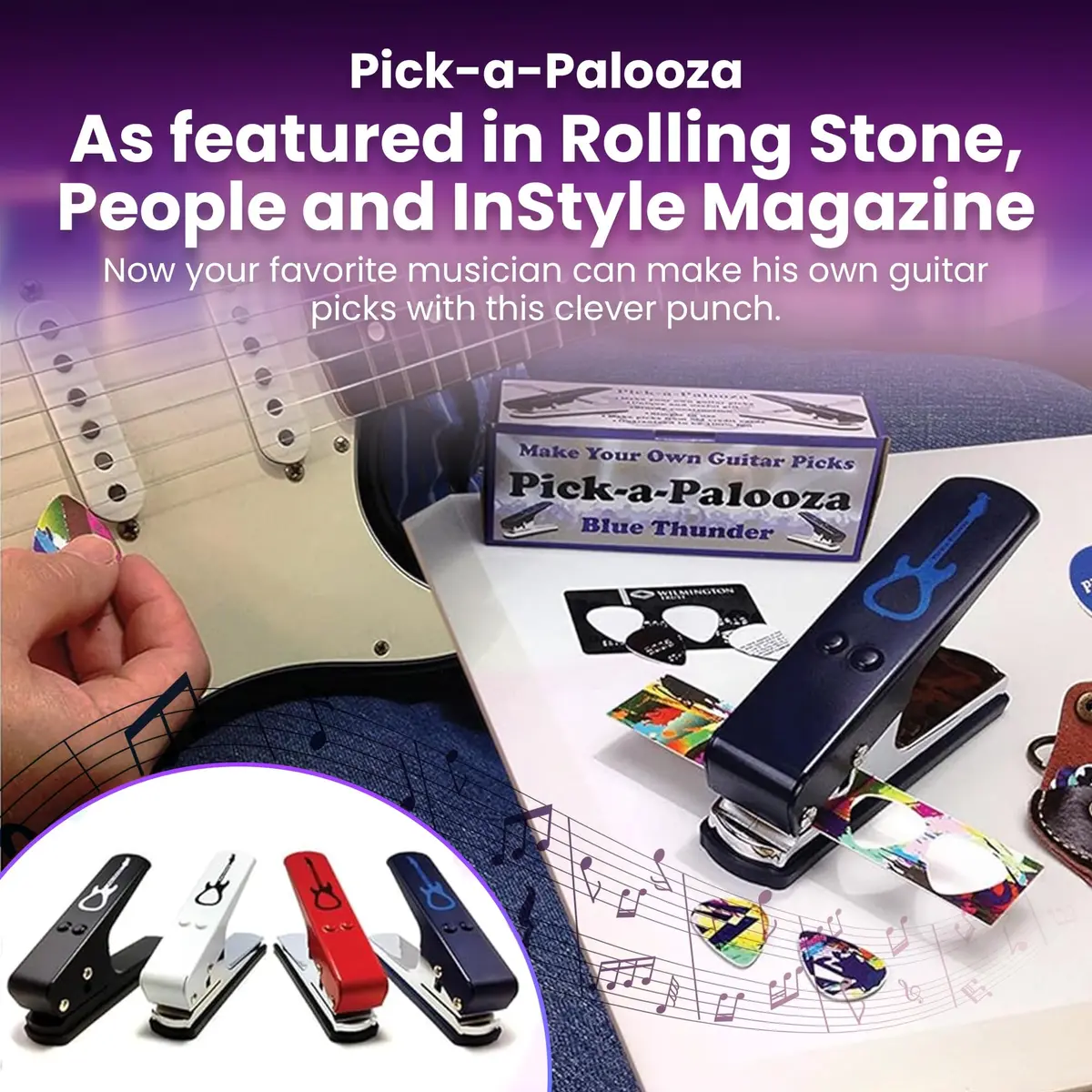 Pick-A-Palooza DIY Guitar Pick Punch Gift Pack with Pick Punch Tool - Red | Create Custom Guitar Picks at Home - view 5