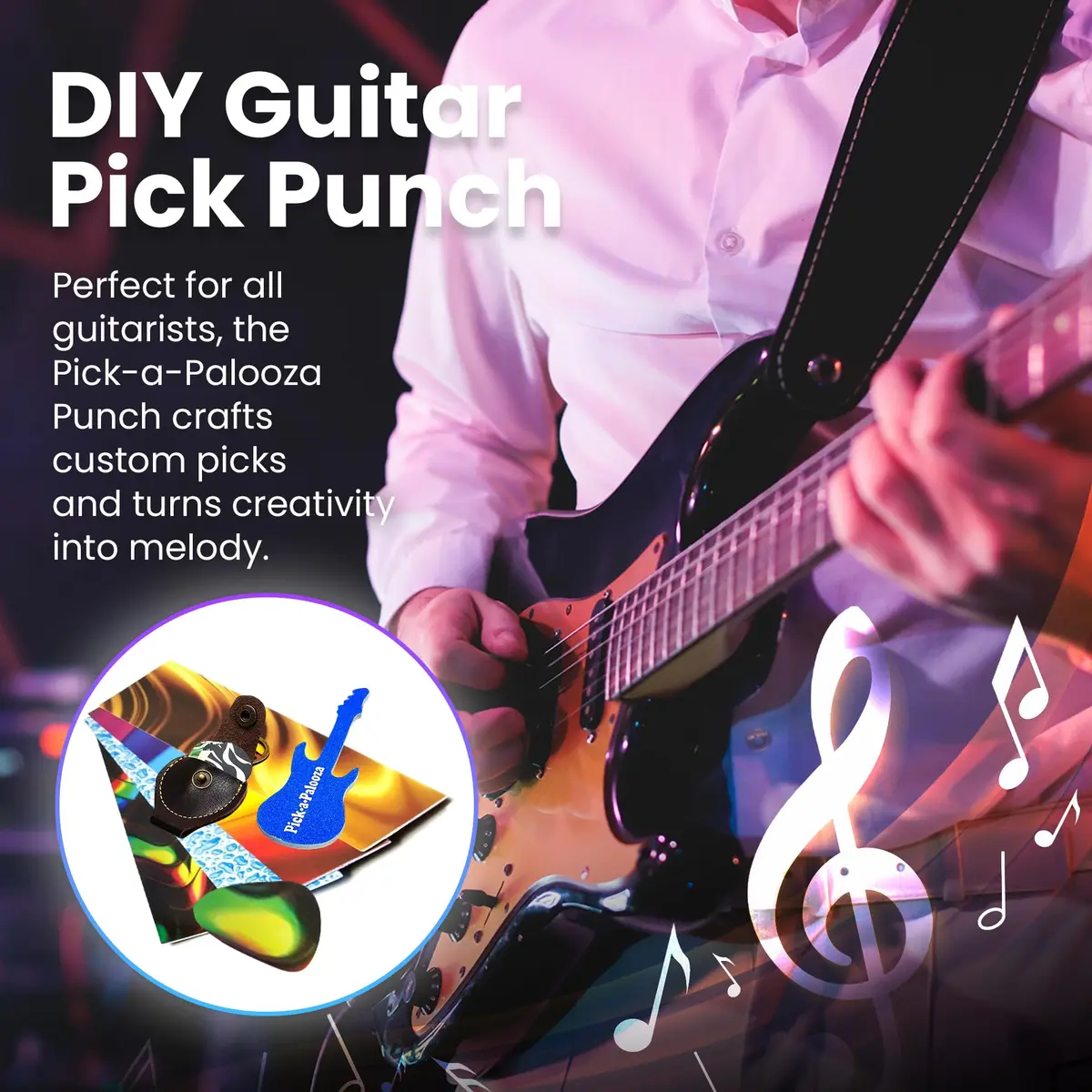 Pick-A-Palooza DIY Guitar Pick Punch Gift Pack with Pick Punch Tool - Red | Create Custom Guitar Picks at Home - view 2