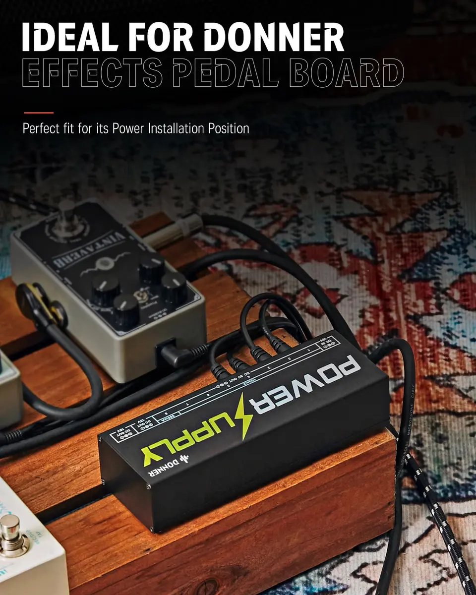 Donner DP-1 Guitar Power Supply 10 Isolated DC Outputs for 9V/12V/18V Effect Pedals | Powers 10 Pedals with Short-Circuit Protection - view 8