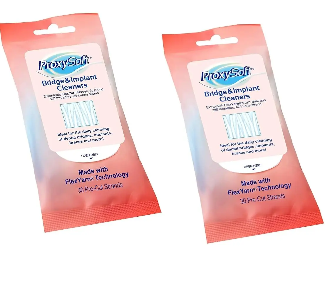 Proxysoft Dental Floss for Bridges and Implants 2 Packs (60 Strands Total) | Dentist-Recommended for Optimal Oral Hygiene - main product image