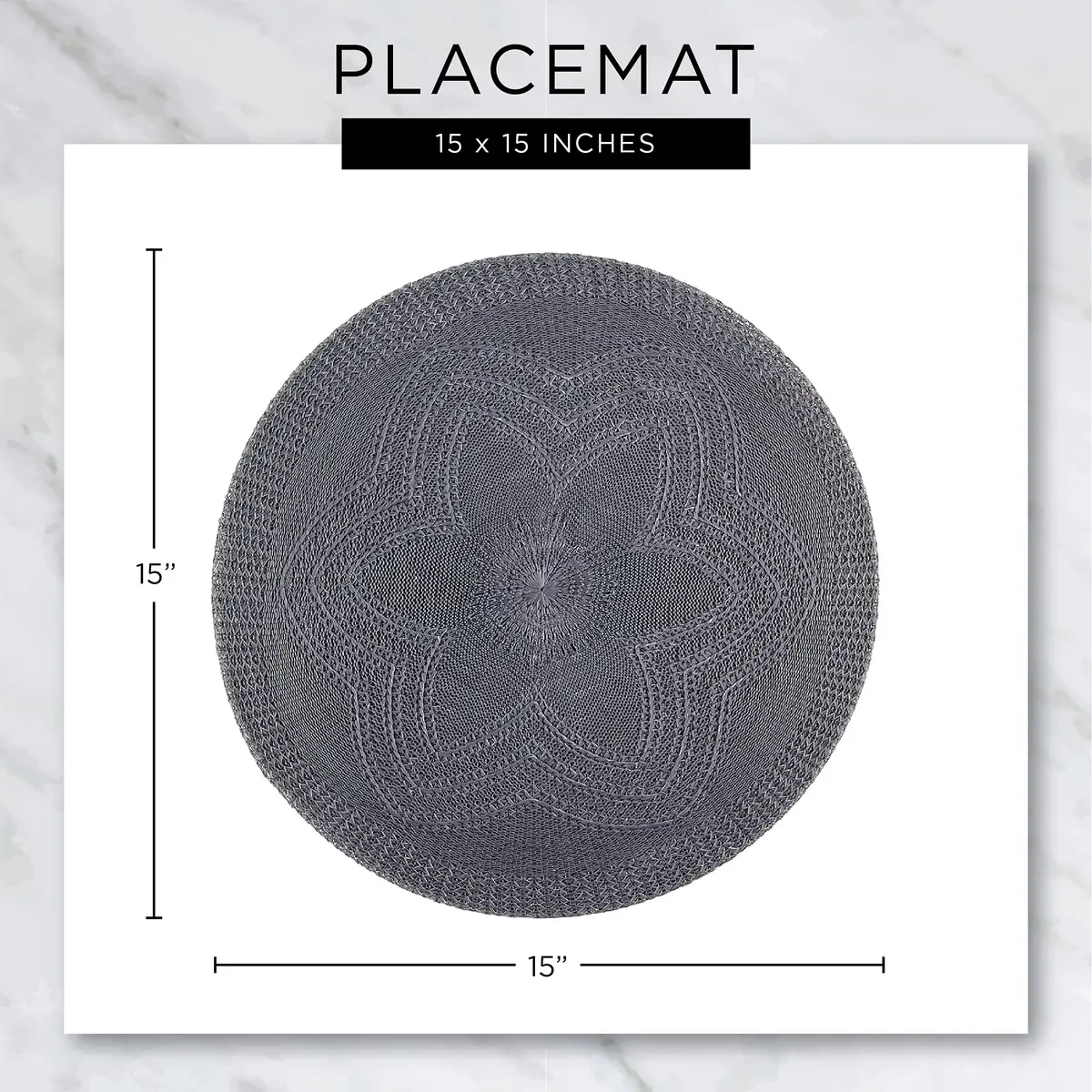 DII Nautical Blue Vinyl Round Placemat Set 34.9 cm (13.75") Diameter, 6 Piece | Easy-Clean & Durable for Everyday Dining - view 7