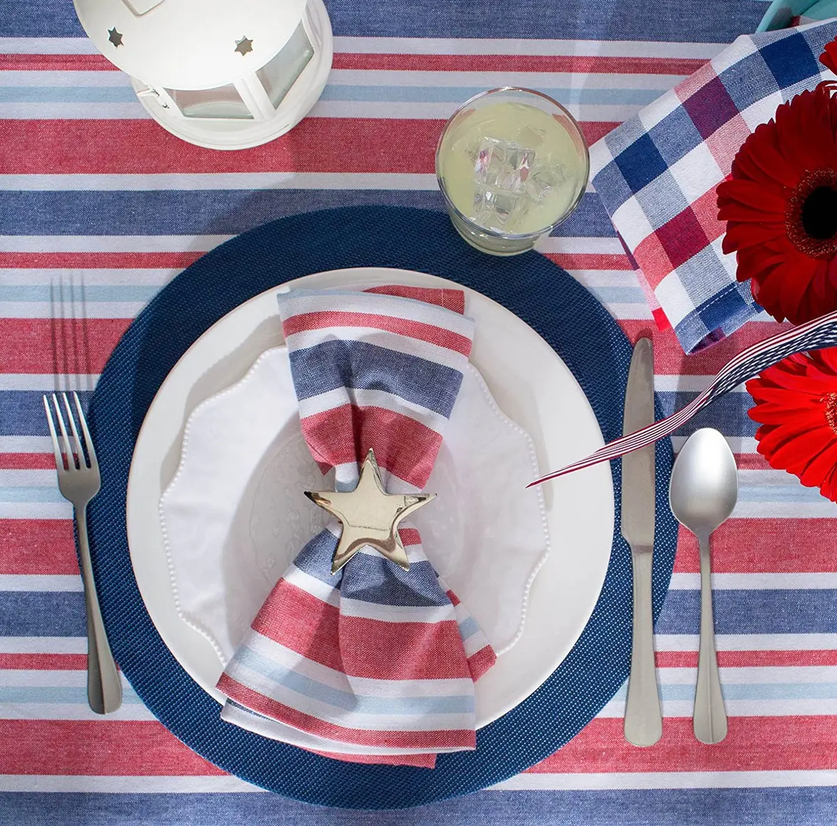 DII Nautical Blue Vinyl Round Placemat Set 34.9 cm (13.75") Diameter, 6 Piece | Easy-Clean & Durable for Everyday Dining - view 4