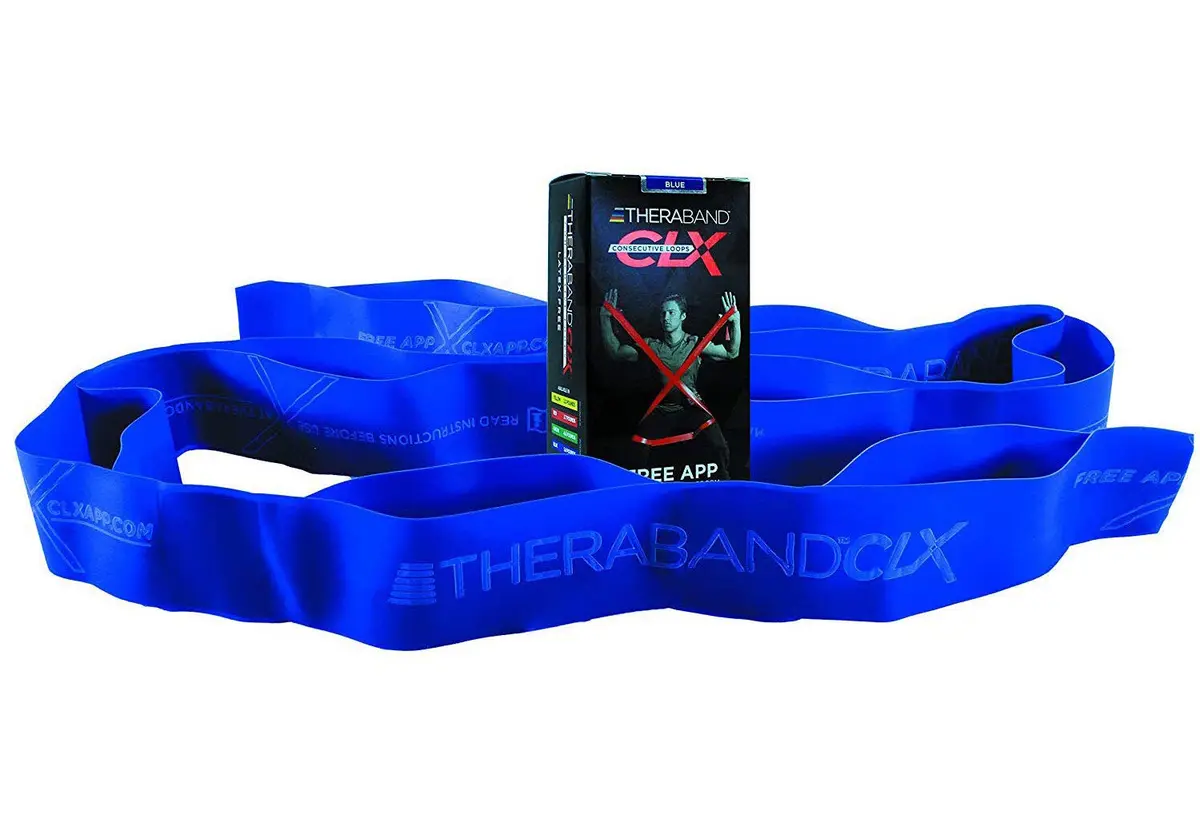 THERABAND CLX Resistance Band with Loops, 5 Feet, Extra Heavy, Blue | Versatile, Professional-Grade Exercise & Rehab Tool - main product image