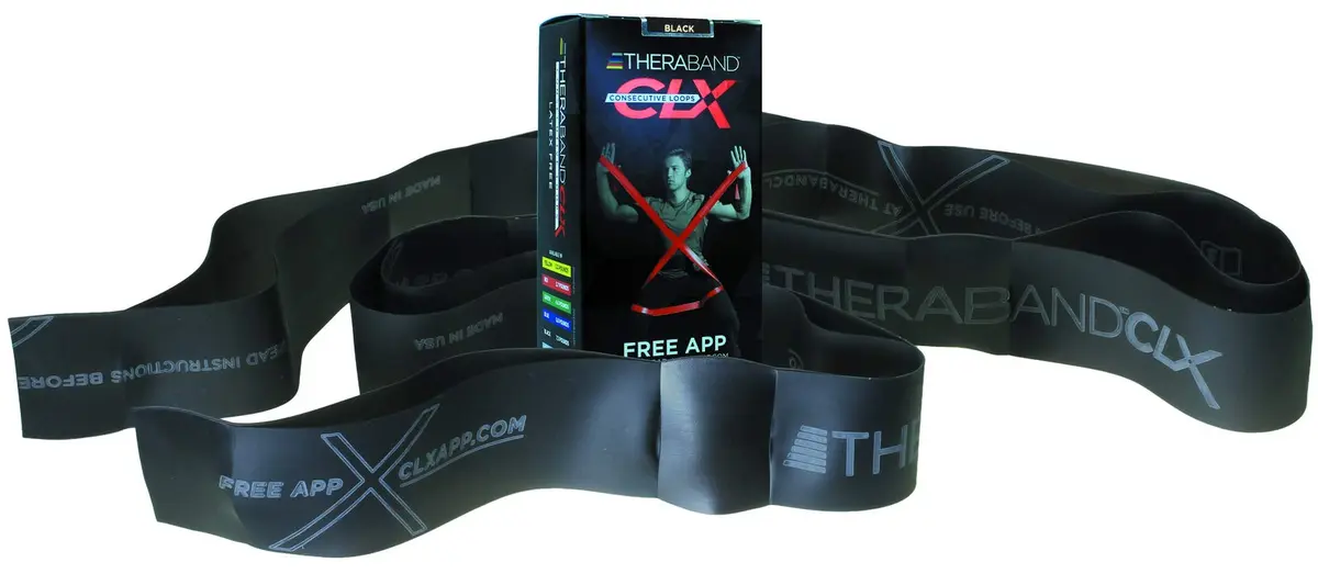 THERABAND CLX Resistance Band with Loops, 5 Feet, Extra Heavy, Blue | Versatile, Professional-Grade Exercise & Rehab Tool - view 3