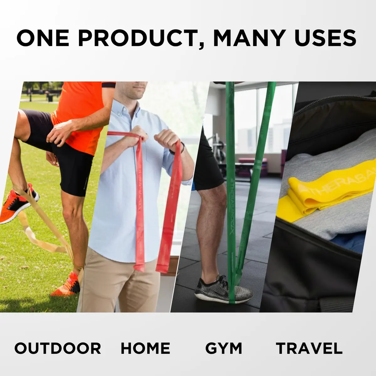 THERABAND CLX Resistance Band with Loops, Exercise, Workout Elastic, Yellow | Light Resistance for Full-Body Training - view 5