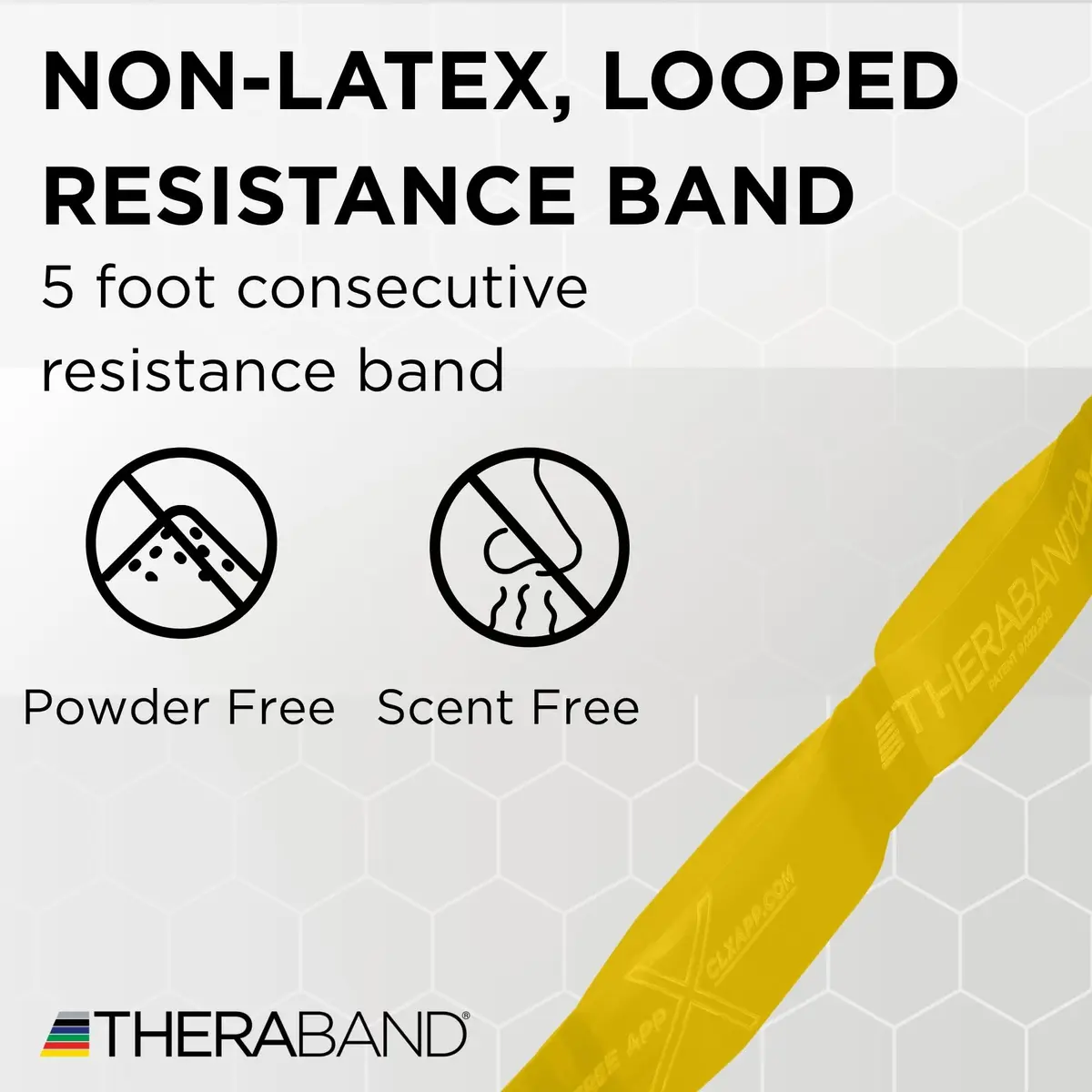 THERABAND CLX Resistance Band with Loops, Exercise, Workout Elastic, Yellow | Light Resistance for Full-Body Training - view 2