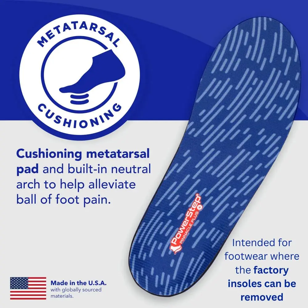 PowerStep Pinnacle Plus Met Shoe Inserts | Foot Pain Relief Orthotics for Morton's Neuroma & Metatarsalgia (Men's 12-13) - view 4