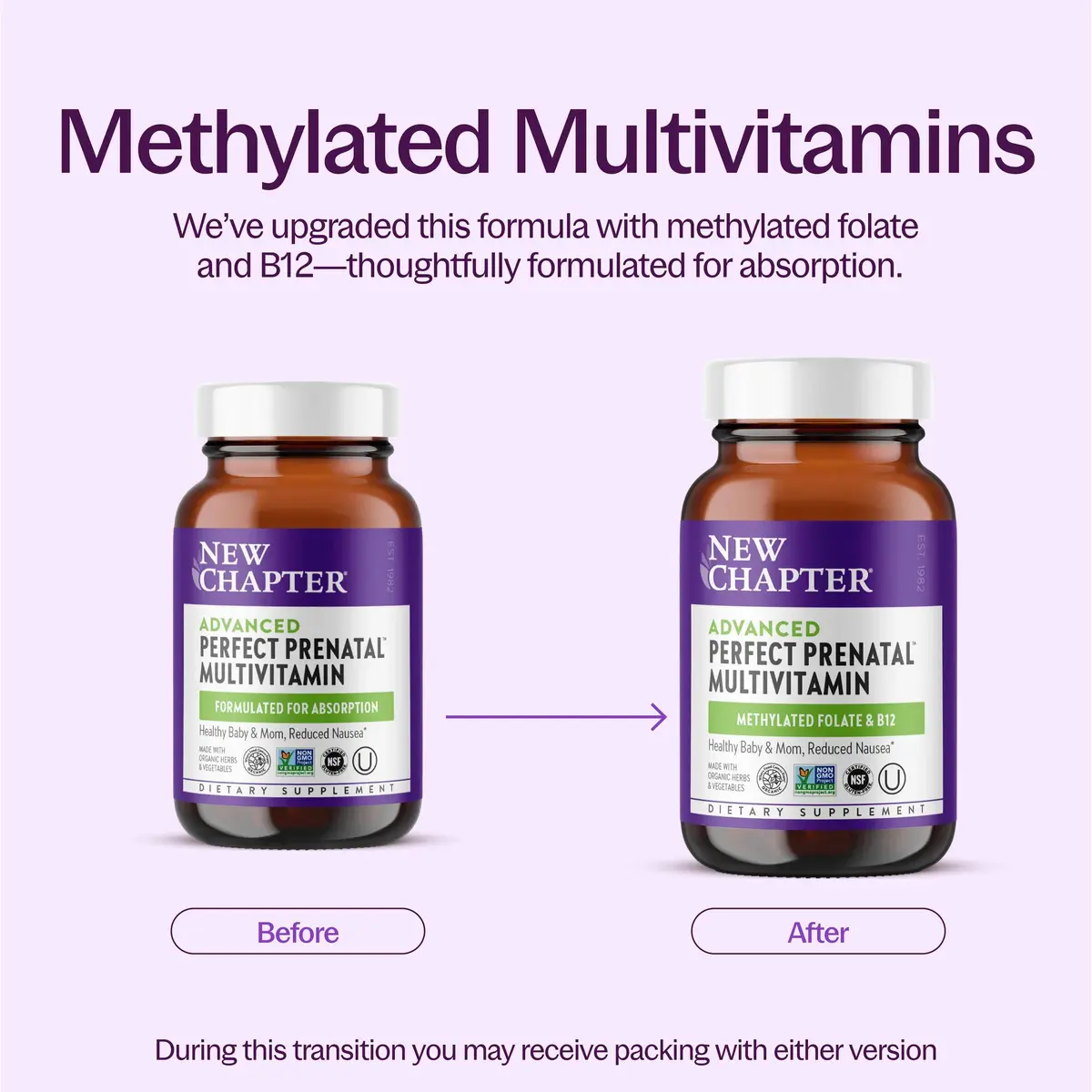 New Chapter Advanced Perfect Prenatal Vitamins, 192 Count | Supports Brain & Spinal Cord Development - view 3