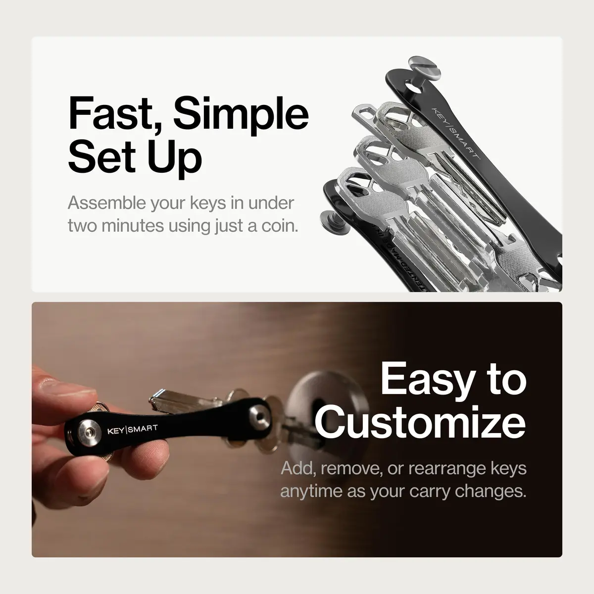 KeySmart Original Key Holder Compact Key Organizer for Key Chain Black 8 Keys | Ditch Jingle & Bulk - view 4