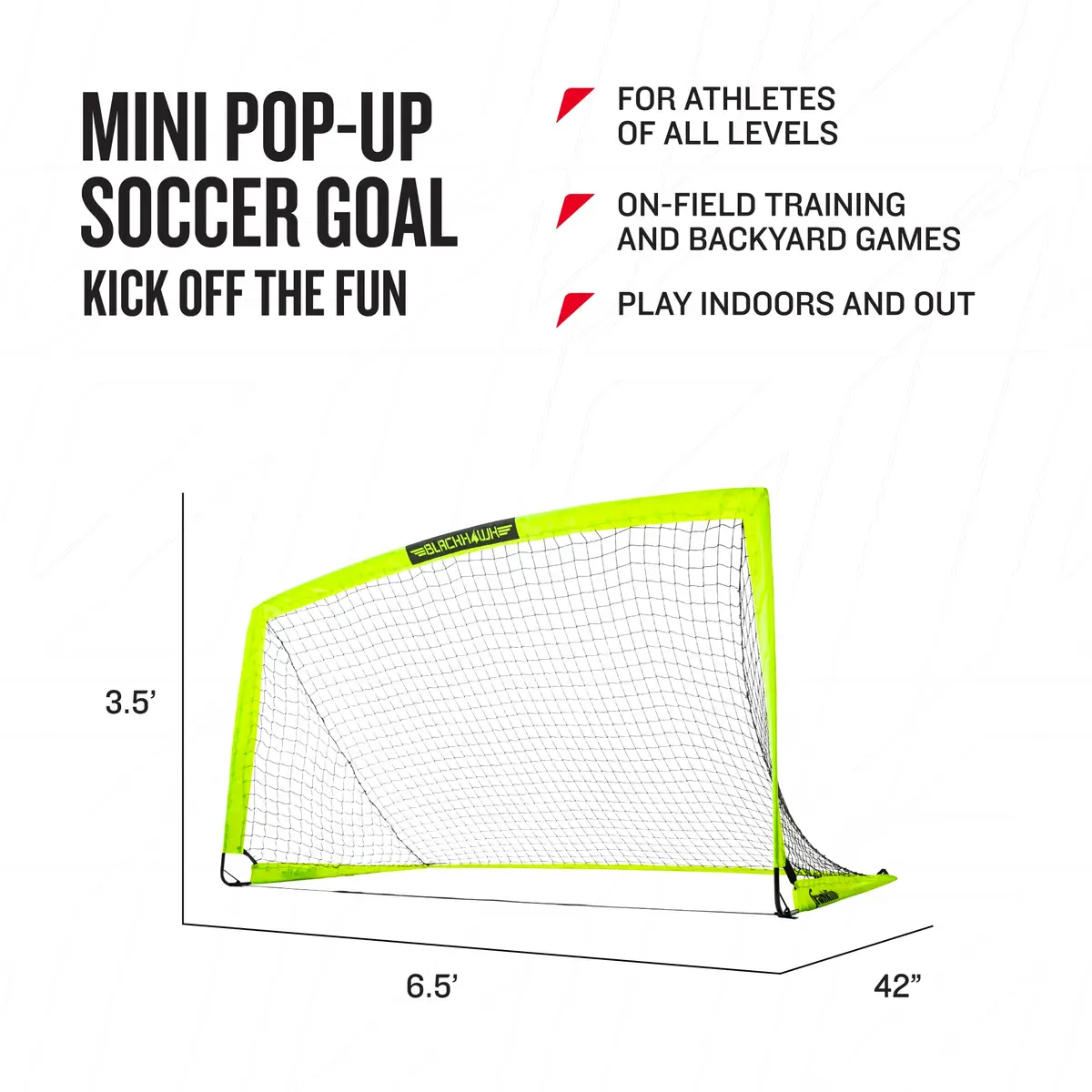 Franklin Blackhawk Portable Soccer Goal 1.2m x 0.9m (4' x 3') | Backyard Training & Match Play - view 3