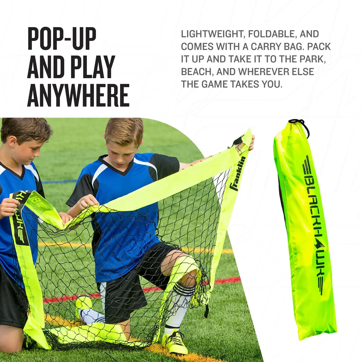 Franklin Blackhawk Portable Soccer Goal 1.2m x 0.9m (4' x 3') | Backyard Training & Match Play - view 5