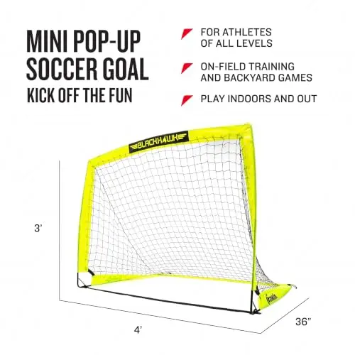 Franklin Blackhawk Portable Soccer Goal 1.2m x 0.9m (4' x 3') | Backyard Training & Match Play - view 2