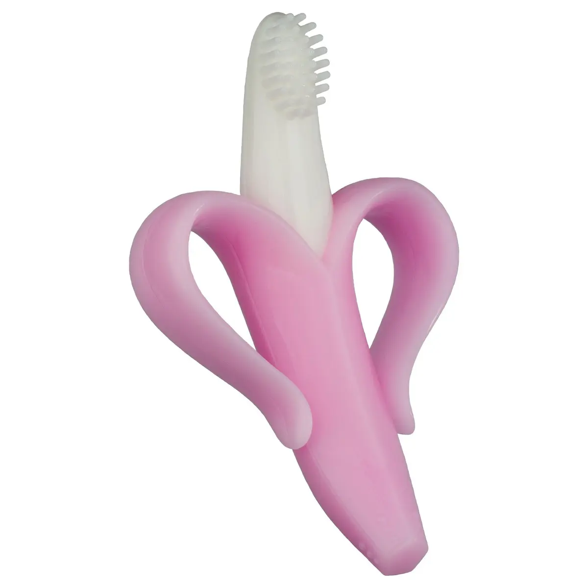 Baby Banana Pink Teether-Toothbrush | Soft Food-Grade Silicone for Gums & Teeth, Made in USA - view 4
