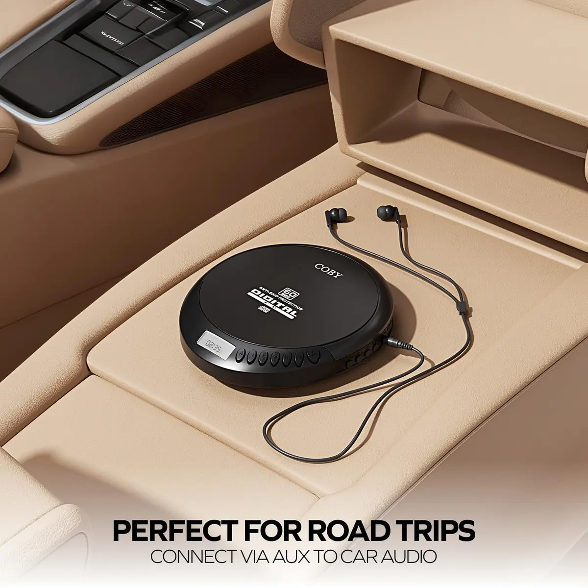 Coby Portable CD Player CD191BLK with FM Radio, 60-Second Anti-Skip, USB & AA Power, 3.5mm Jack | Plays CD, CD-R, CD-RW, MP3 Discs - view 9