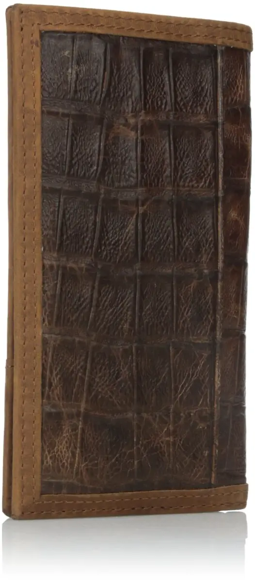 ARIAT Men's Gator Print Rodeo Wallet Brown Tri-Fold | Genuine Leather with ID Window - view 4