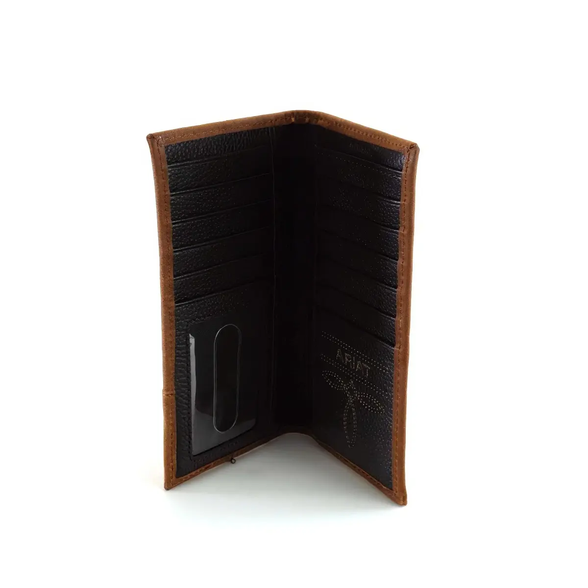 ARIAT Men's Gator Print Rodeo Wallet Brown Tri-Fold | Genuine Leather with ID Window - view 5