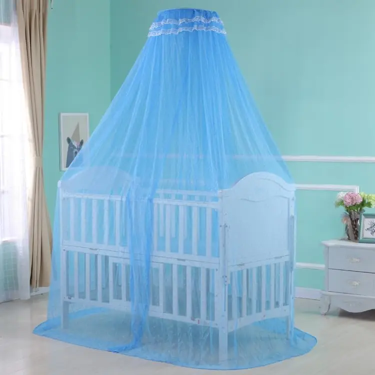 Cdycam Baby Infant Toddler Bed Dome Mosquito Net | Breathable Cotton Mesh for Safe Sleep (35*220*550CM, Blue) - view 3