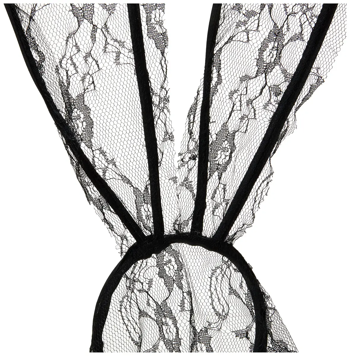 STARLINELA Lace Bunny Mask Headband Accessory, Black, One Size | Tall lace bunny ears for stylish hair styling - view 2