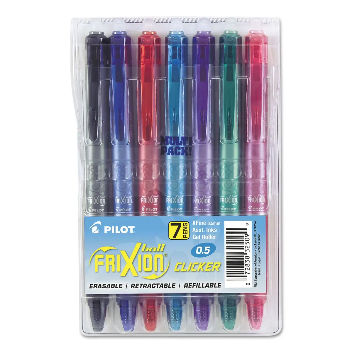 PILOT FriXion Clicker Gel Ink Pens 0.7mm Assorted Colors | Erasable, Refillable, Fine Point for Notes & Creative Use - main product image
