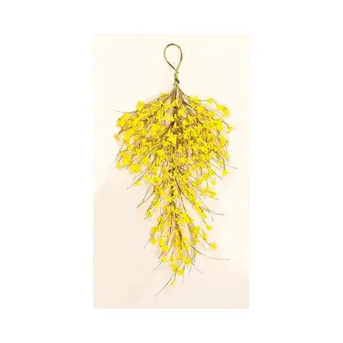 Worth Imports Forsythia Teardrop Wreath 71cm (28") | Realistic Spring Home Decor - main product image