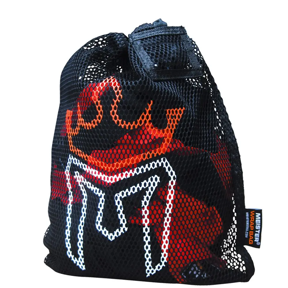 Meister WRAP Bag for Washing MMA & Boxing Hand Wraps - Drawstring Mesh Large, Black | Airflow & Drying - view 2