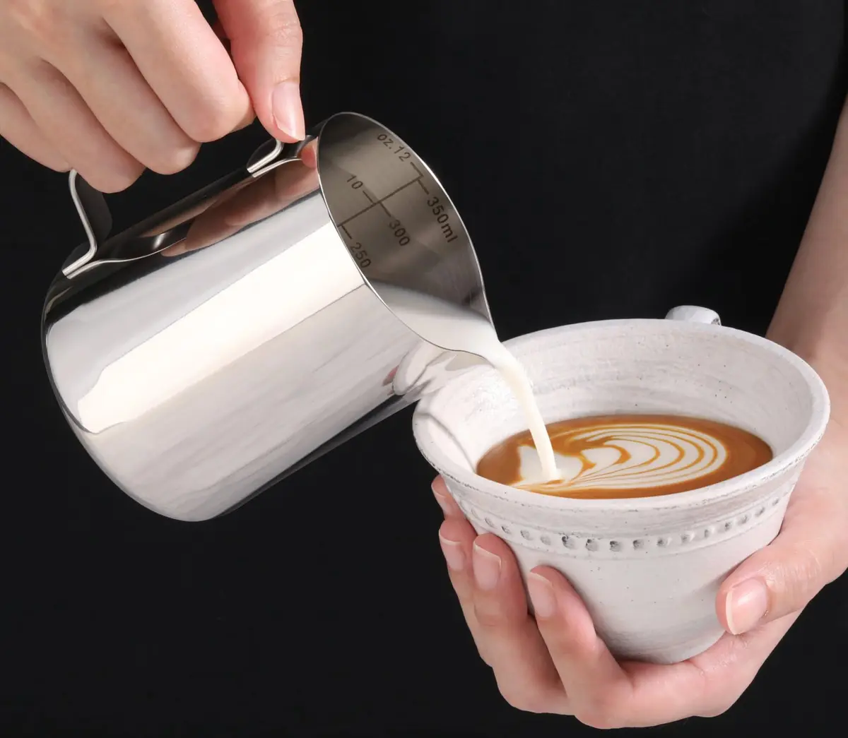 New Star Foodservice Stainless Steel Frothing Pitcher, 12 oz | Durable, Professional-Grade Milk Steaming Tool - view 3