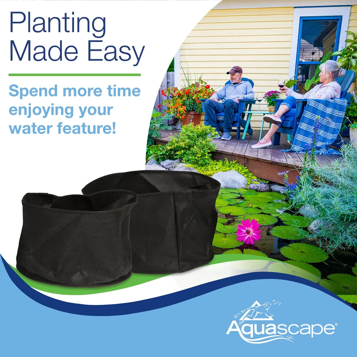 Aquascape Fabric Plant Pot 12" Round x 8" Deep | Water Garden & Pond Enhancement - view 7